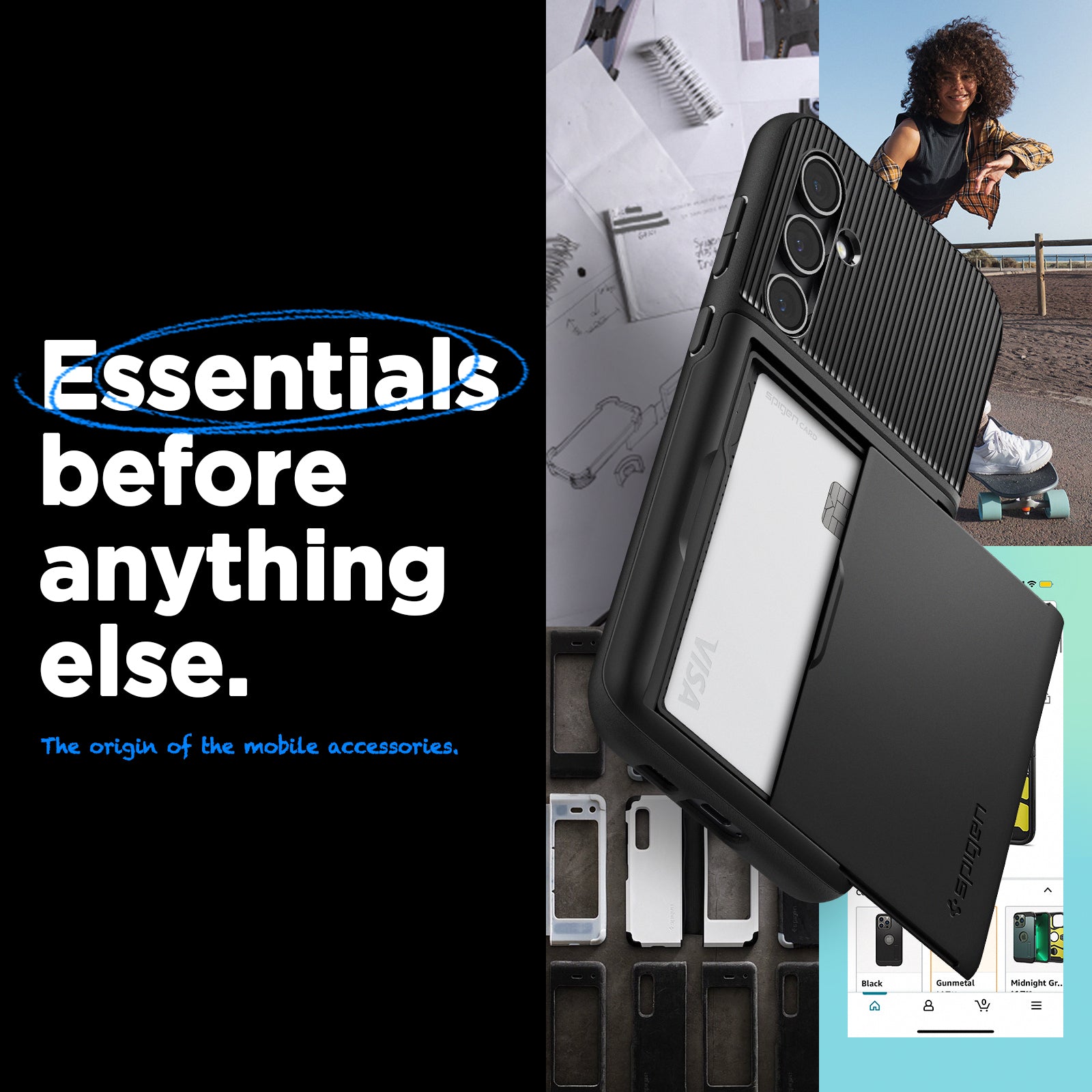 ACS06377 - Galaxy S23 FE Case Slim Armor CS in black essentials before anything else. The origin of the mobile accessories.