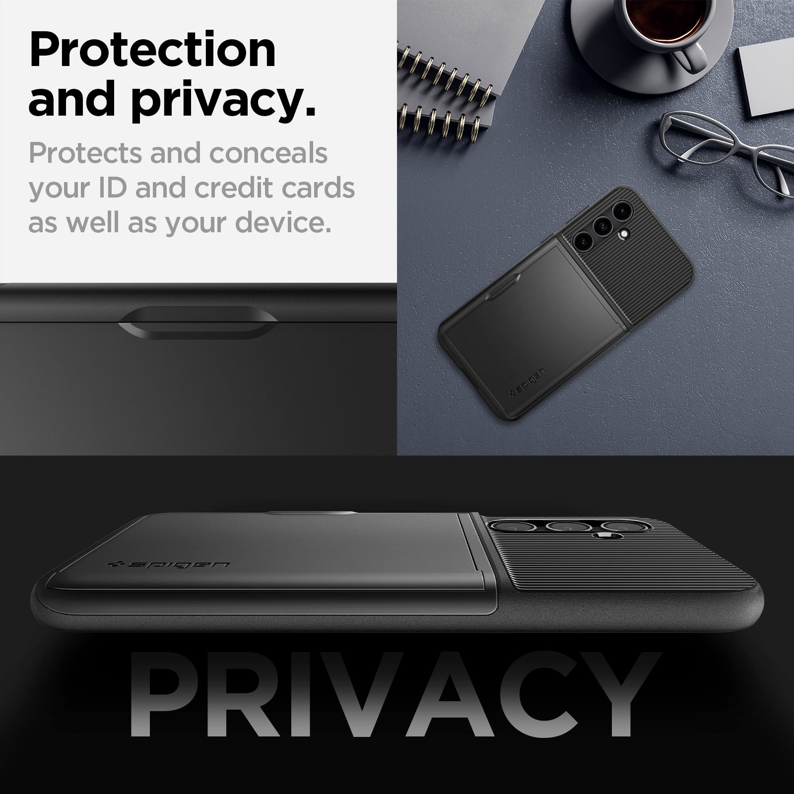 ACS06377 - Galaxy S23 FE Case Slim Armor CS in black protection and privacy. Protects and conceals your ID and credit cards as well as your device.