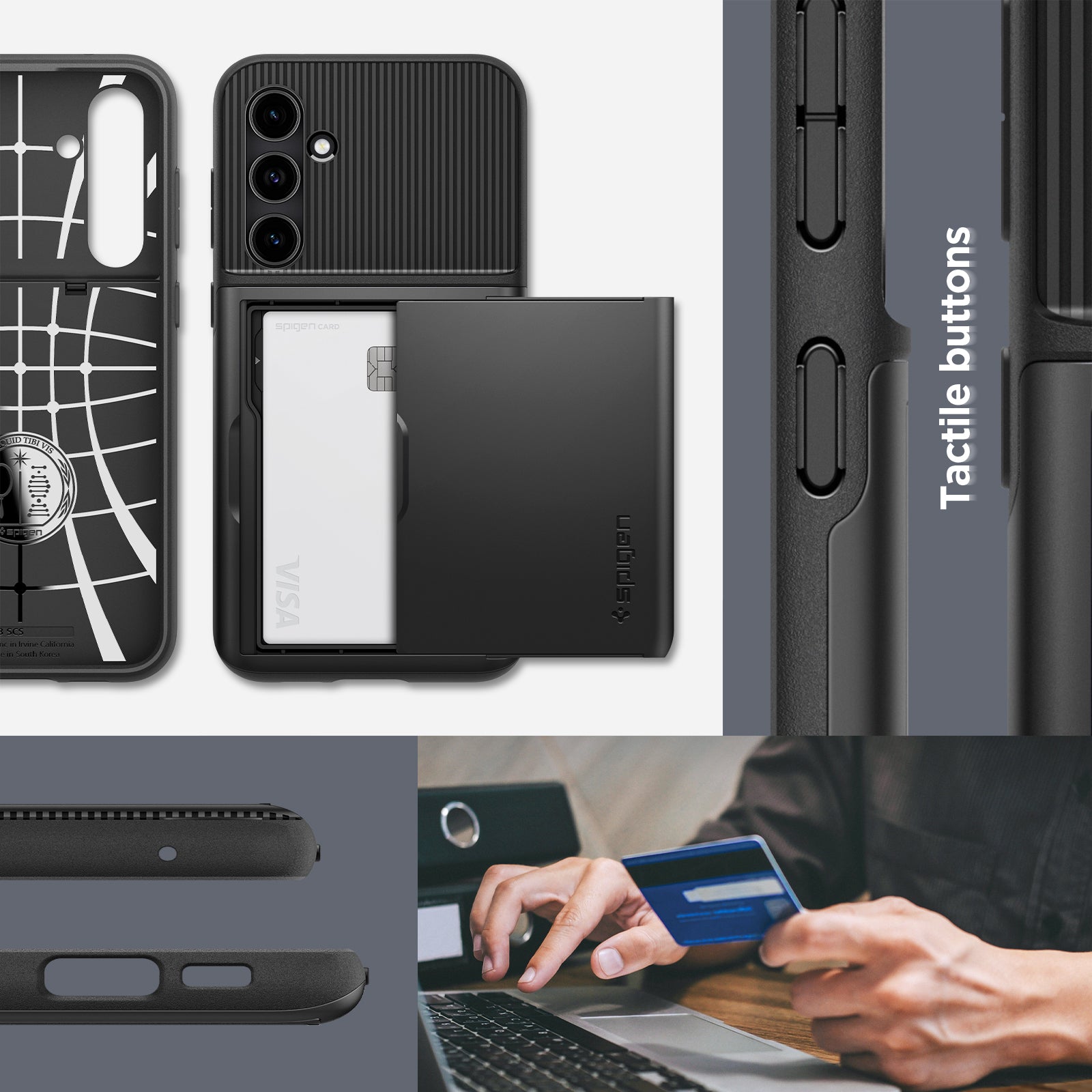 ACS06377 - Galaxy S23 FE Case Slim Armor CS in black tactile buttons.