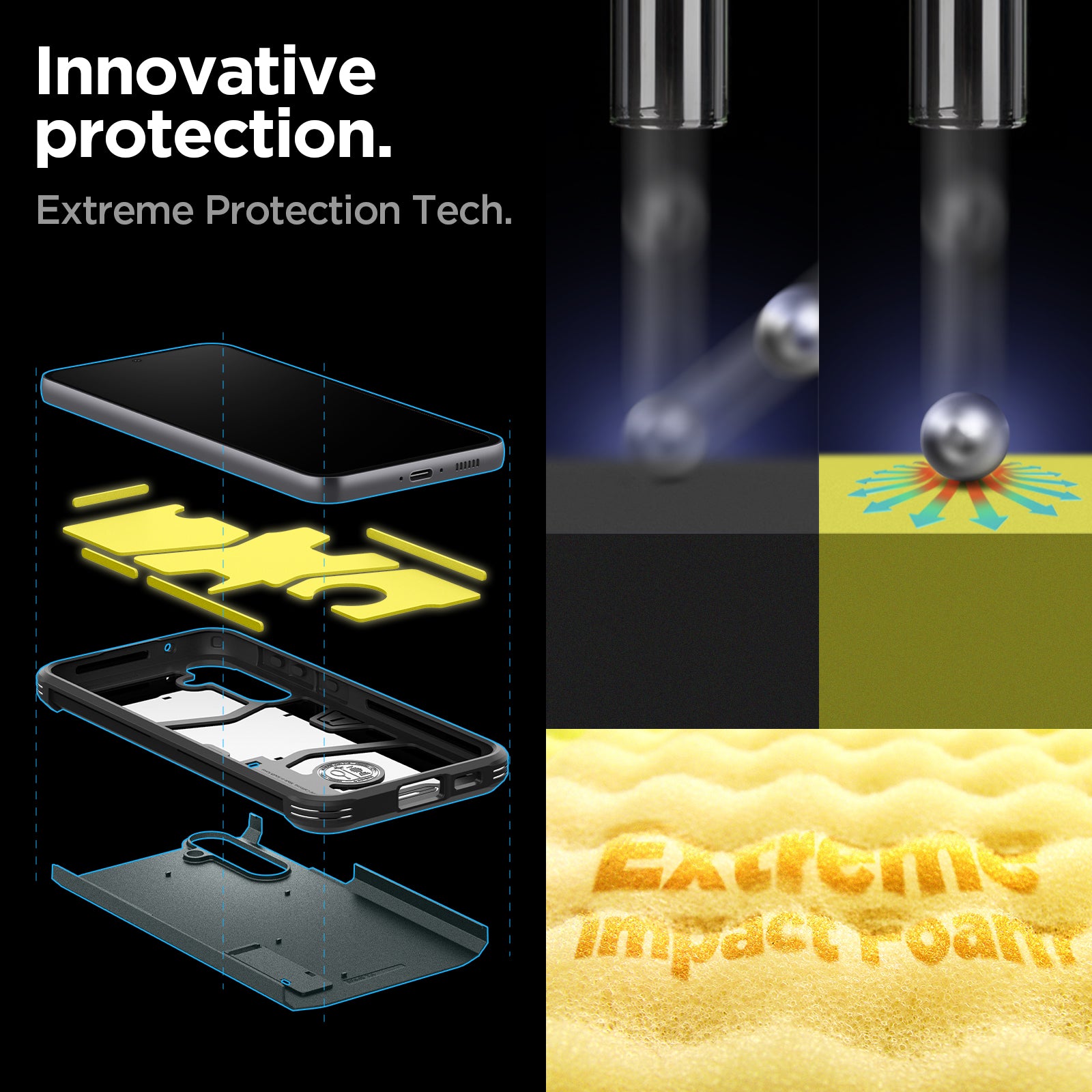 ACS06365 - Galaxy S23 FE Case Tough Armor in abyss green innovative protection. Extreme protection tech.