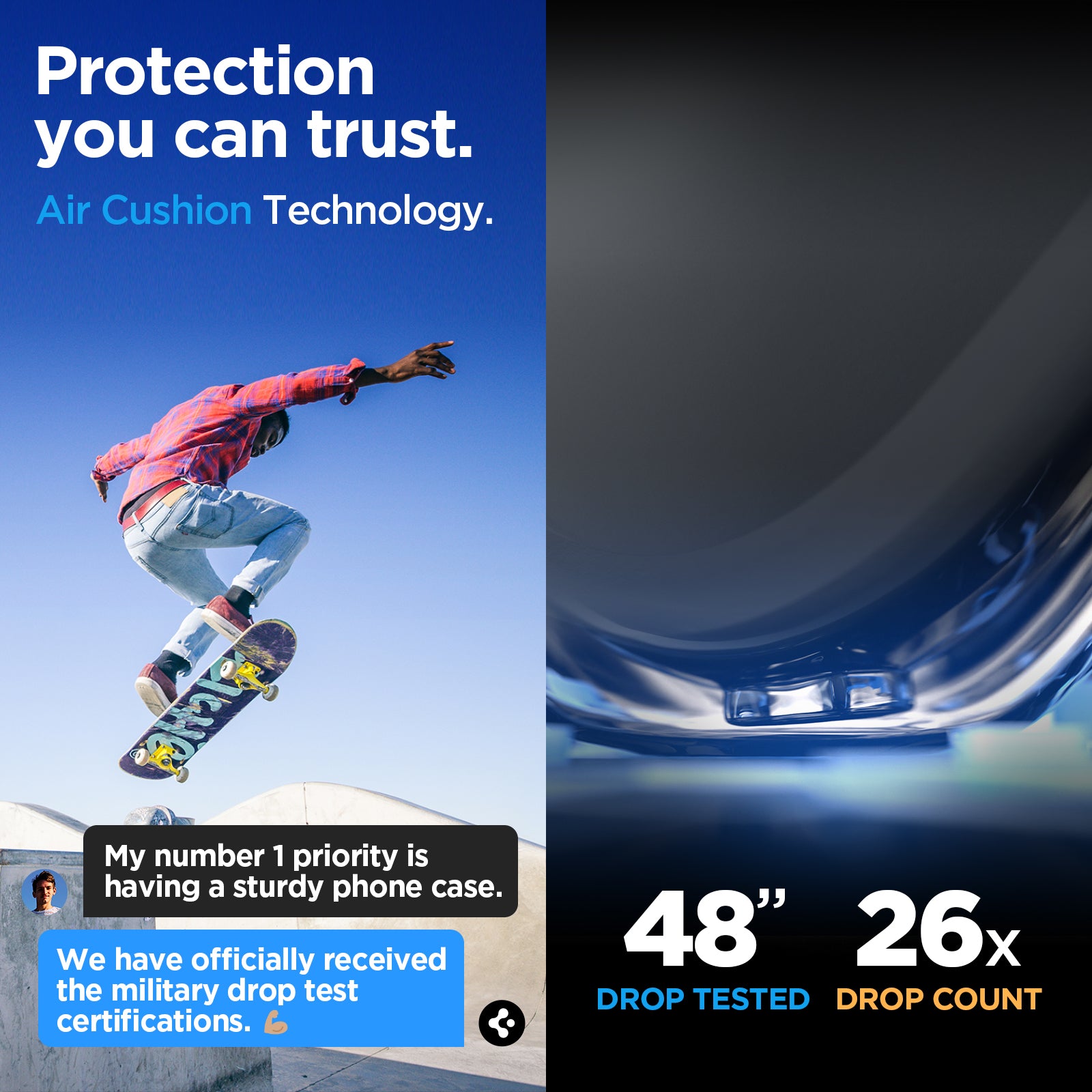 ACS06365 - Galaxy S23 FE Case Tough Armor in abyss green protection that you can trust. air cushion technology.