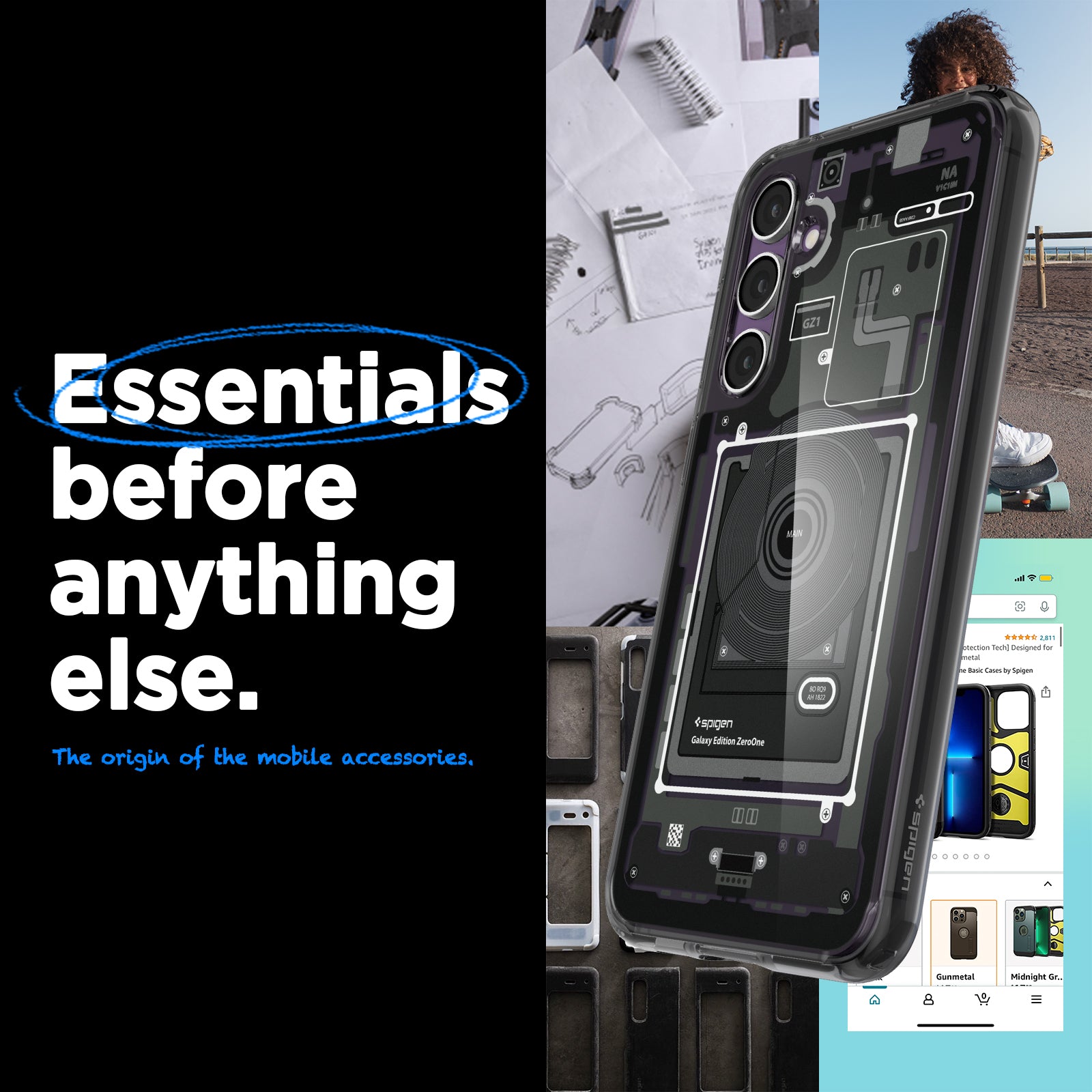 ACS06372 - Galaxy S23 FE Case Ultra Hybrid in zero one essentials before anything else. the origin of the mobile accessories.