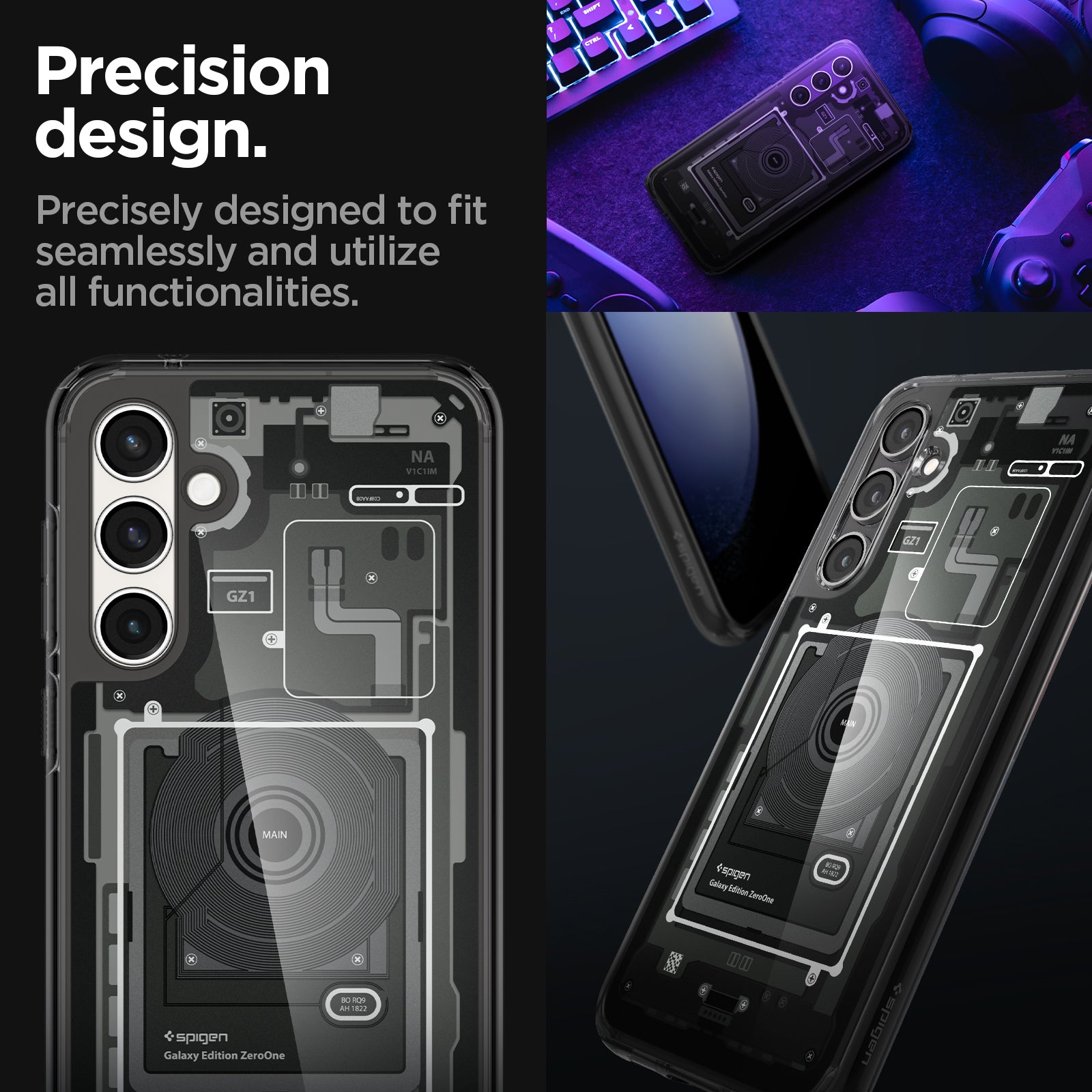 ACS06372 - Galaxy S23 FE Case Ultra Hybrid in zero one precision design. precisely designed to fit seamlessly and utilize all functionalities.