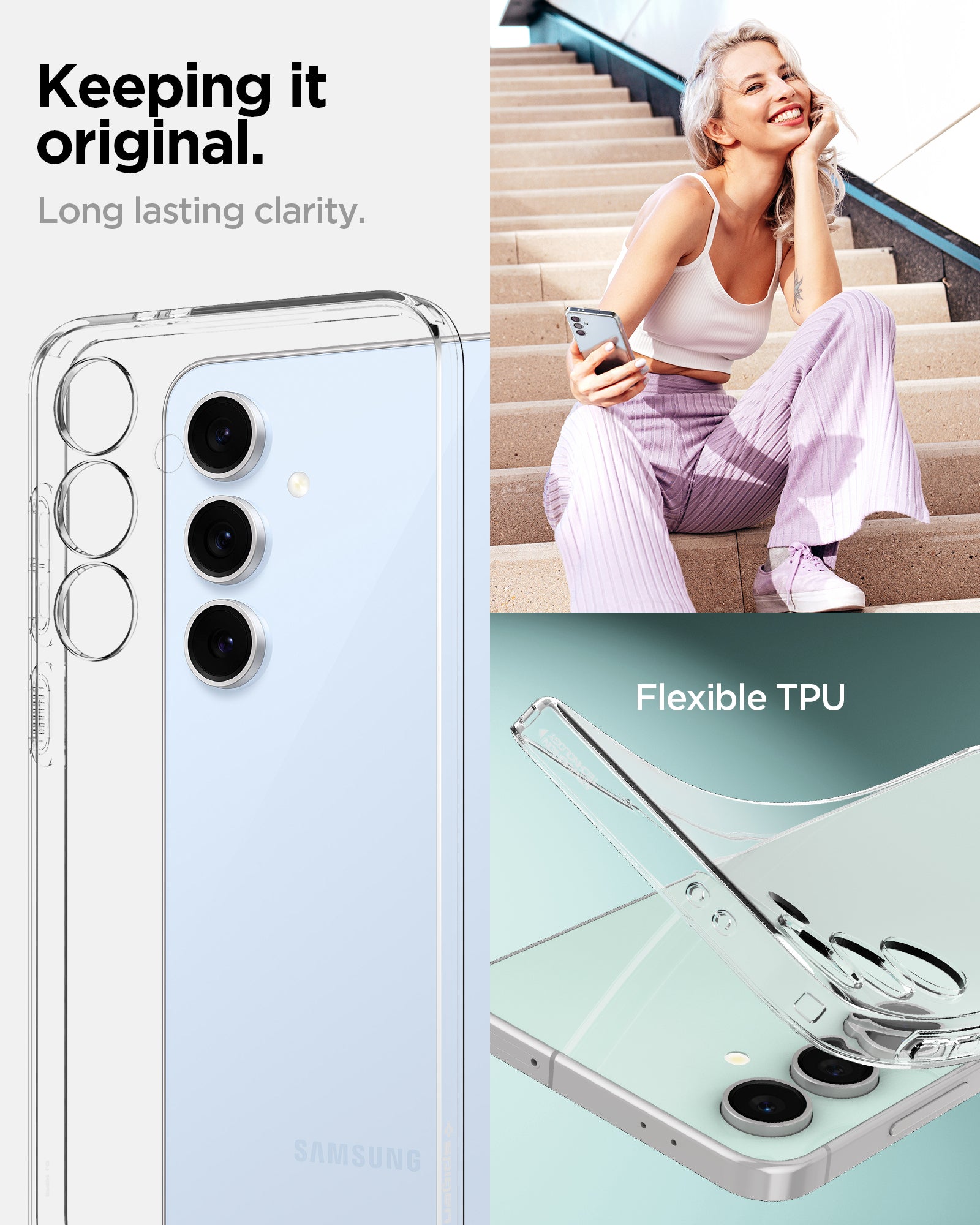 ACS08616 - Galaxy S24 FE Case Liquid Crystal in Crystal Clear keeping it original. long lasting clarity.
