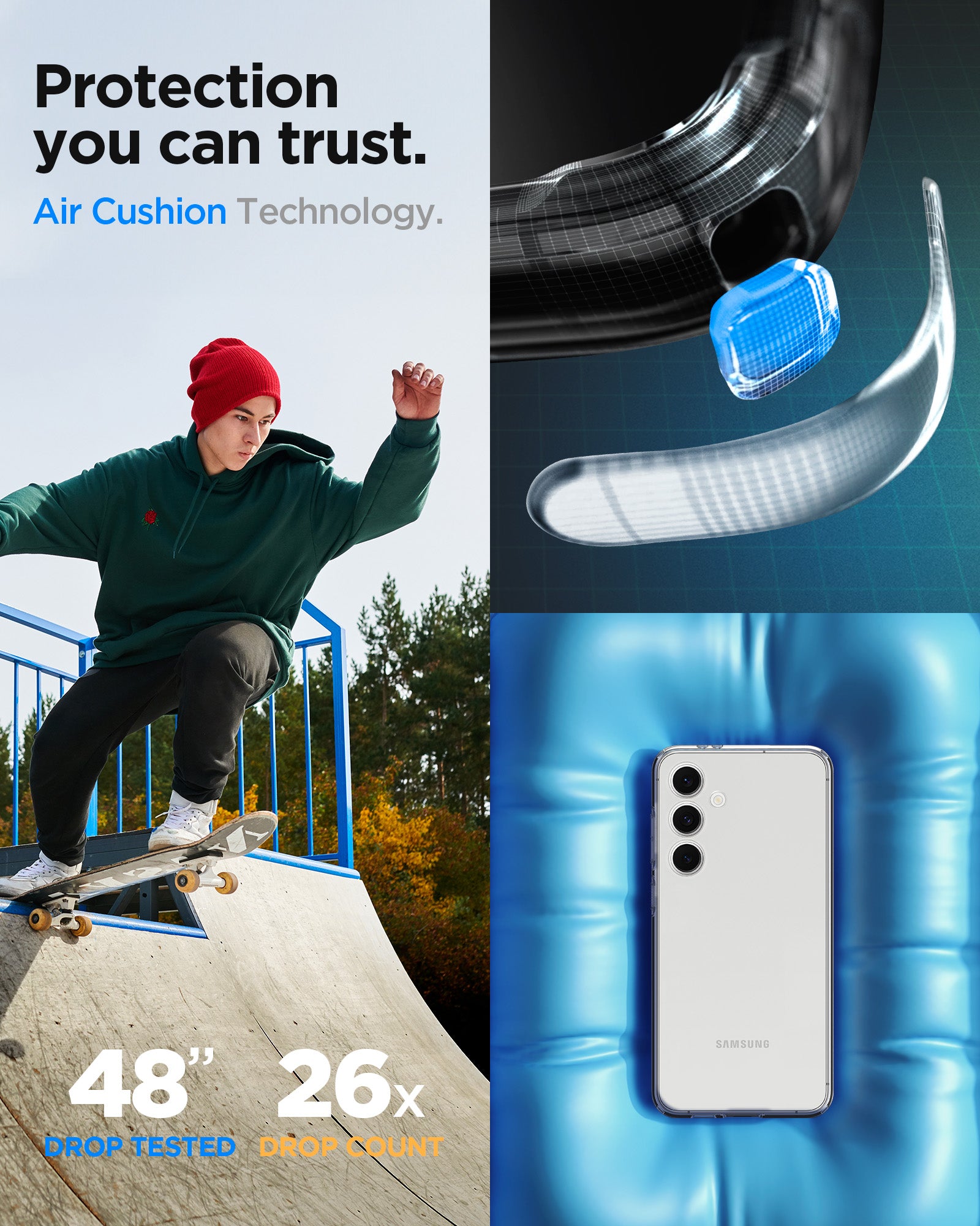 ACS08616 - Galaxy S24 FE Case Liquid Crystal in Crystal Clear protection you can trust. air cushion technology.