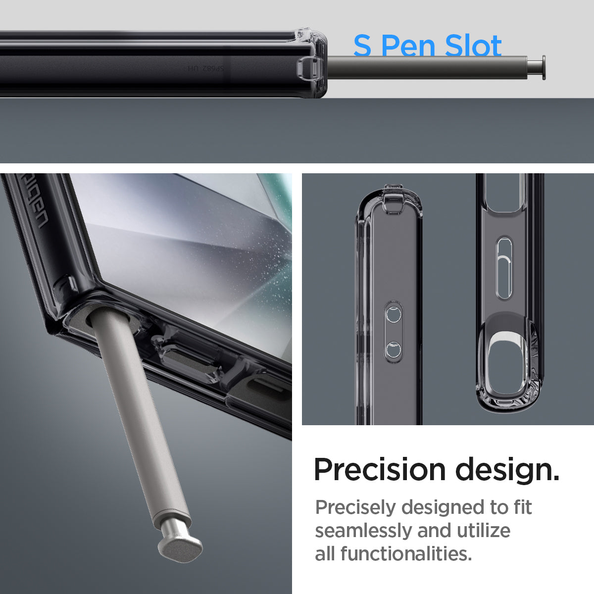 ACS07298 - Galaxy S24 Ultra Case Ultra Hybrid Metal Ring Zero One (MagFit) in Zero One precision design. precisely designed to fit seamlessly and utilize all functionalities.