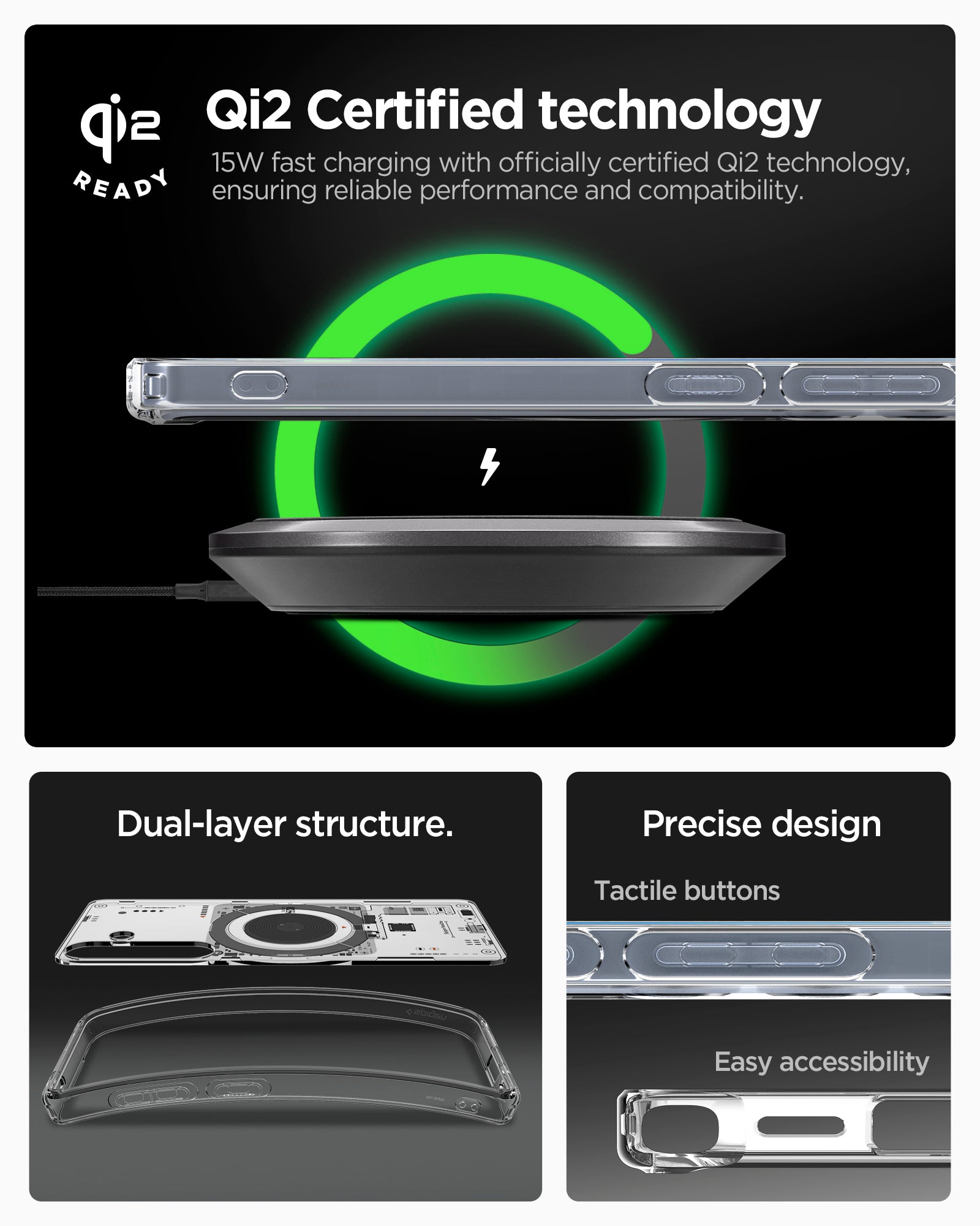 ACS09470 - Galaxy S25 Case Ultra Hybrid Metal Ring Neo One (MagFit) in Neo One Qi2 certified technology. dual layer structure. precise design. tactile buttons. easy accessibility.
