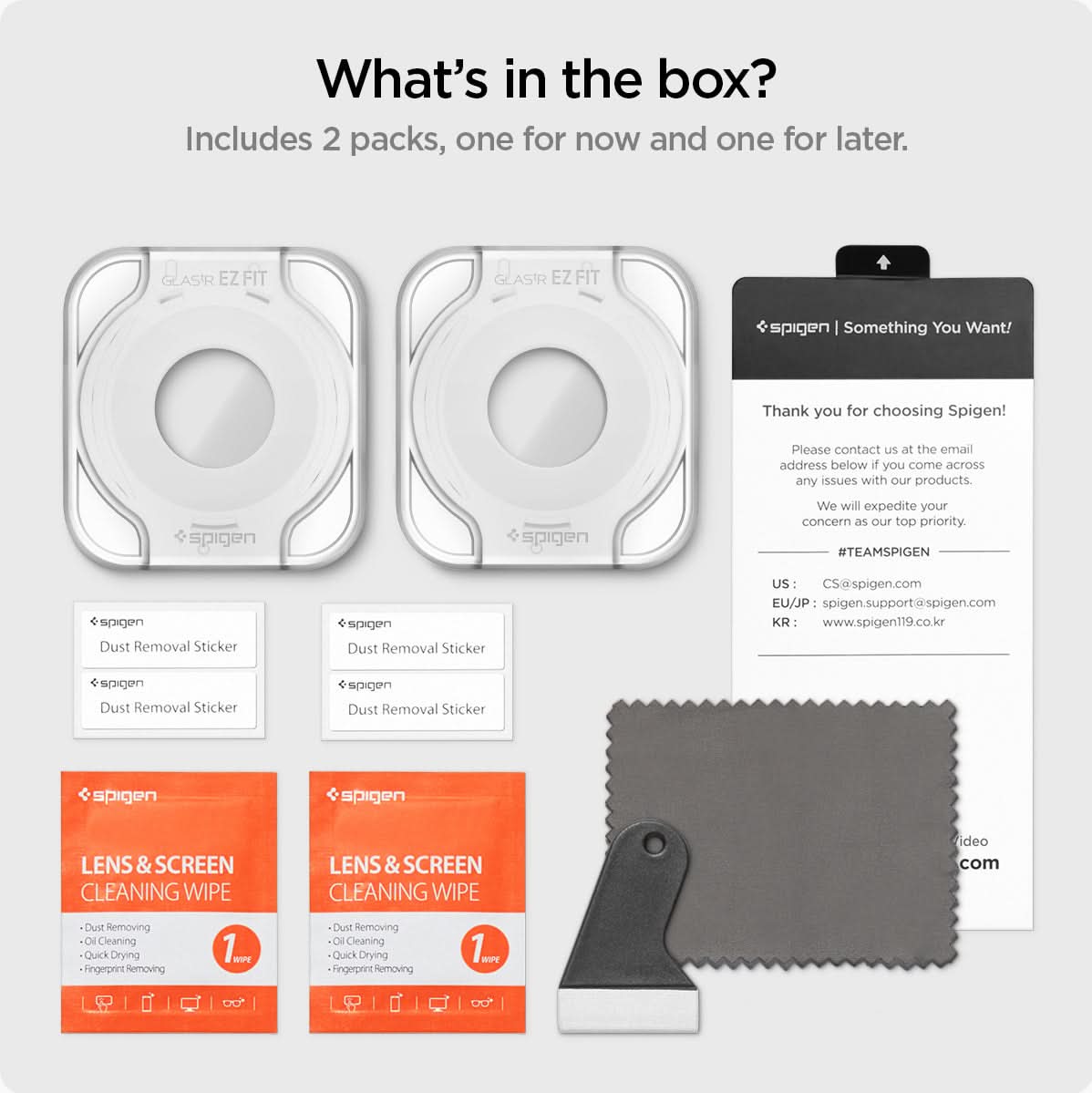 AGL07066 - Galaxy Watch 6 Classic (47mm) Screen Protector EZ FIT GLAS.tR what's in the box? Includes 2 packs one for now and one for later.