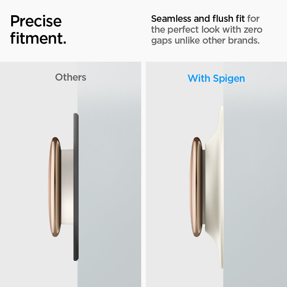 AHP09220 - Google Nest Learning Thermostat 4th Gen Wall Plate in Dune Beige showing the precise fit. Seamless and flush fit for the perfect look with zero gaps unlike other brands