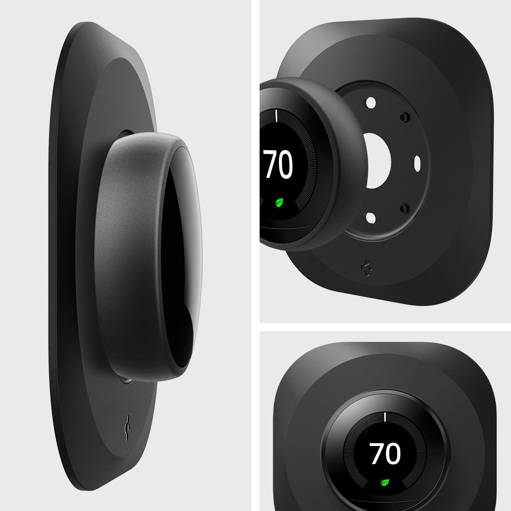 AHP03711 - Google Nest Learning Thermostat 3G Wall Plate in black showing the different angles