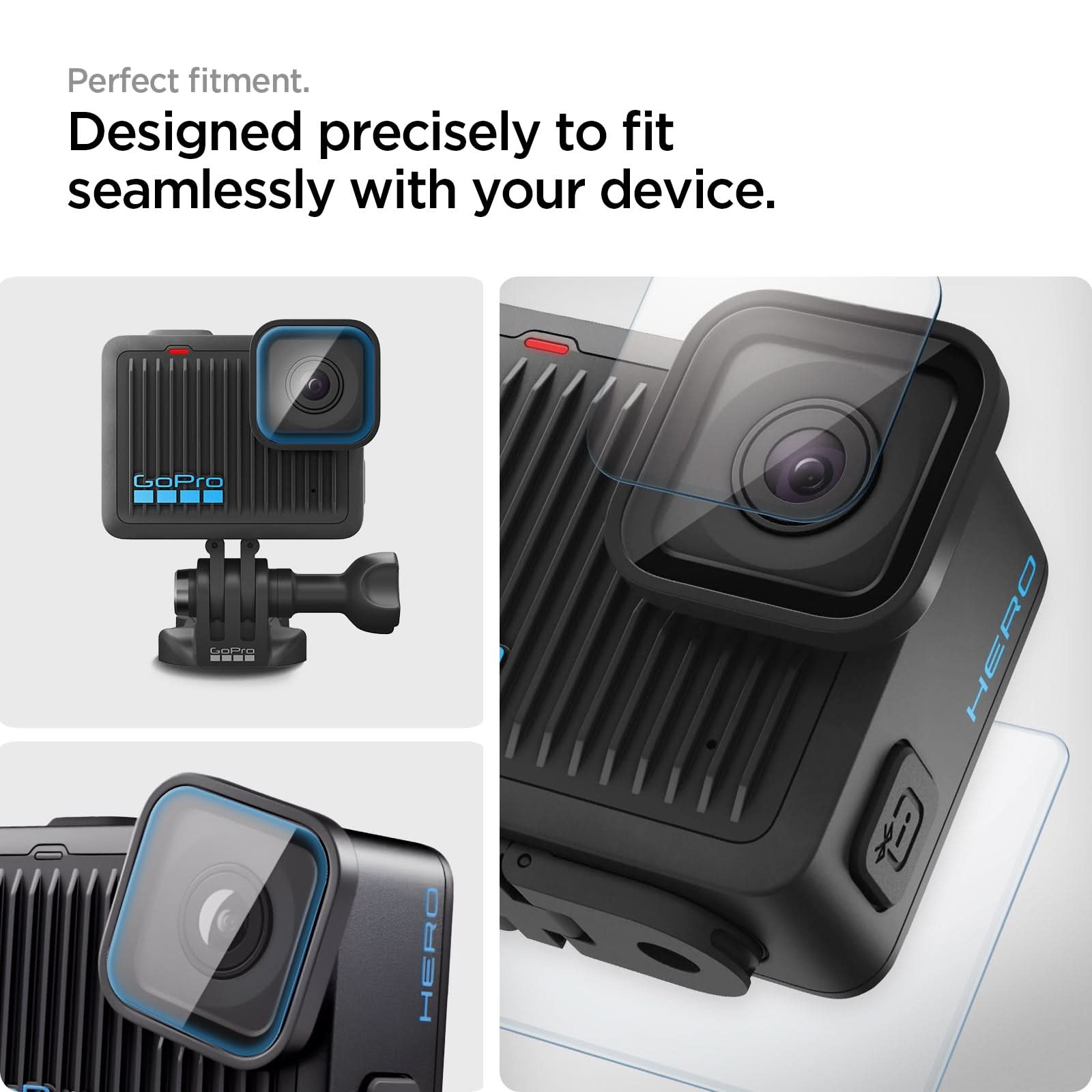 AGL09190 - HERO Glas.tR SLIM in Clear showing the perfect fitment. Designed precisely to fit seamlessly with your device