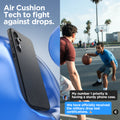 ACS06366 - Galaxy S23 FE Case Liquid Air in matte black showing the air cushion tech to fight against drops