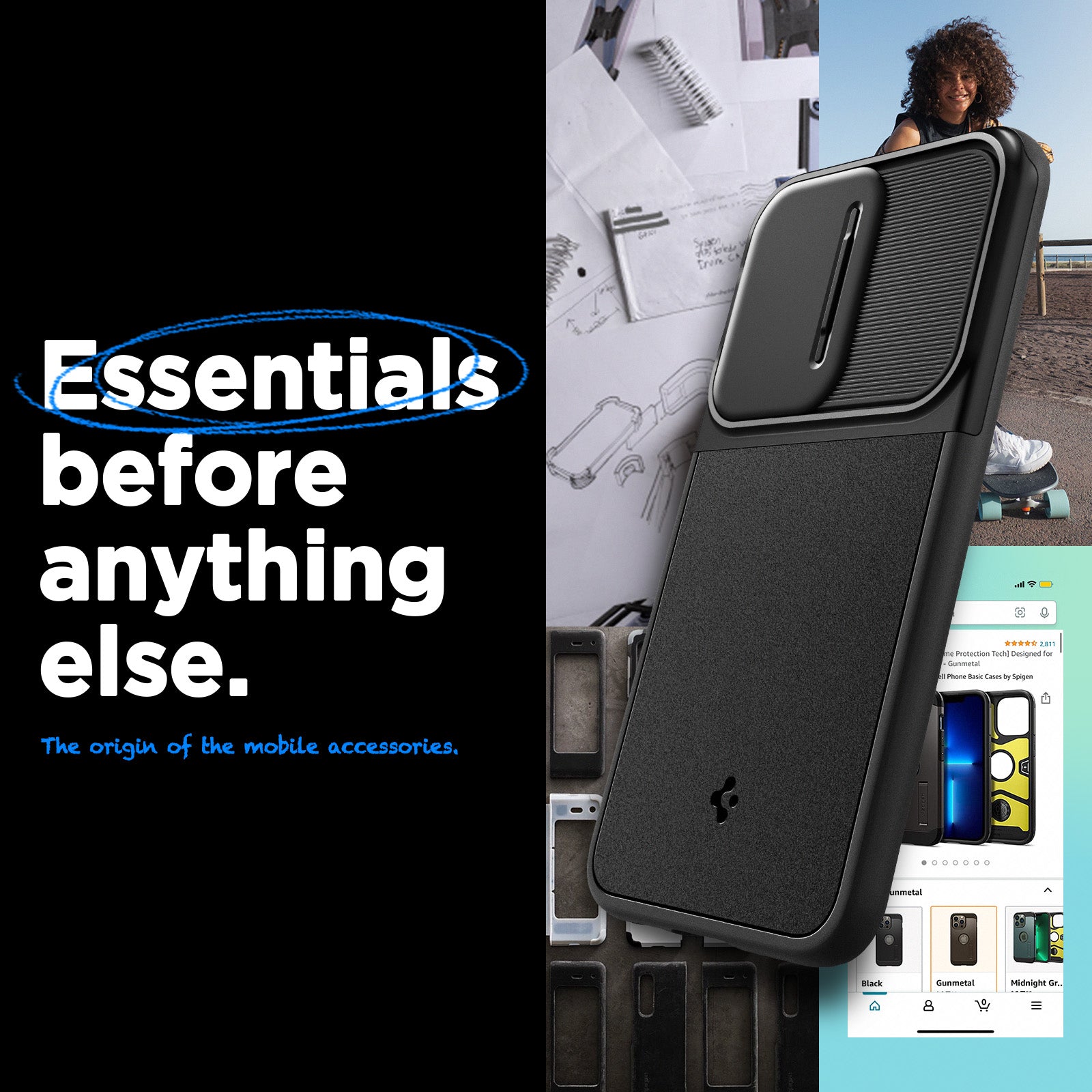 ACS06380 - Galaxy S23 FE Case Optik Armor in black essentials before anything else. The origin f the mobile accessories.