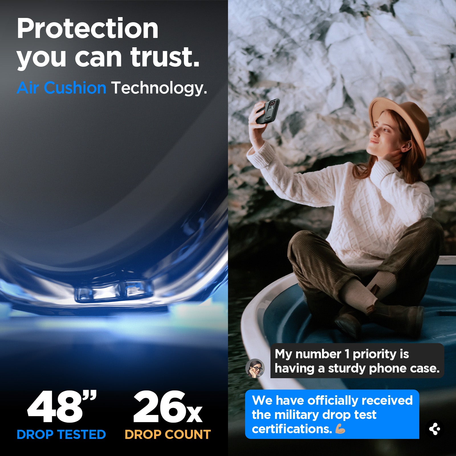 ACS06381 - Galaxy S23 FE Case Optik Armor in abyss green protection you can trust. air cushion technology.