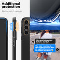 ACS06363 - Galaxy S23 FE Case Thin Fit in black showing the additional protection. Ant-scratch design. Slim, lightweight but sturdy. Consist of a two-layer structure with air cushion technology to achieve durability