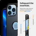 ACS03223 - iPhone 13 Pro Max Case Tough Armor in metal slate showing safeguard the essentials. Raised lips help prevent surfaces scratches for camera and screen.