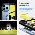 ACS03838 - iPhone 13 Pro Max Case Tough Armor in sierra blue showing the innovative protection. Extreme Protection Tech dissipates impact shock throughout its foam