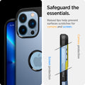 ACS03838 - iPhone 13 Pro Max Case Tough Armor in sierra blue showing safeguard the essentials. Raised lips help prevent surfaces scratches for camera and screen.
