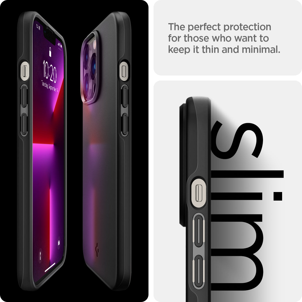 ACS03674 - iPhone 13 Pro Max Case Thin Fit in black showing the perfect protection for those who want to keep it thin and minimal