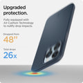ACS03192 - iPhone 13 Pro Max Case Thin Fit in metal slate showing the upgraded protection. Fully equipped with Air Cushion Technology to nullify drop impacts. Dropped from 48