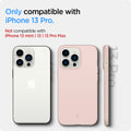 ACS03676 - iPhone 13 Pro Case Thin Fit in pink sand showing the compatibility only with iPhone 13 Pro. Not compatible with iPhone 13 mini | 13 | 13 Pro Max