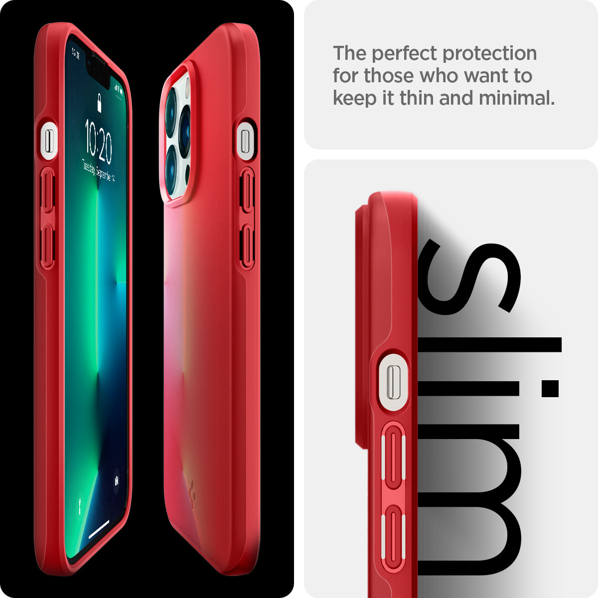 ACS03249 - iPhone 13 Pro Thin Fit in red showing the perfect protection for those who want to keep it thin and minimal