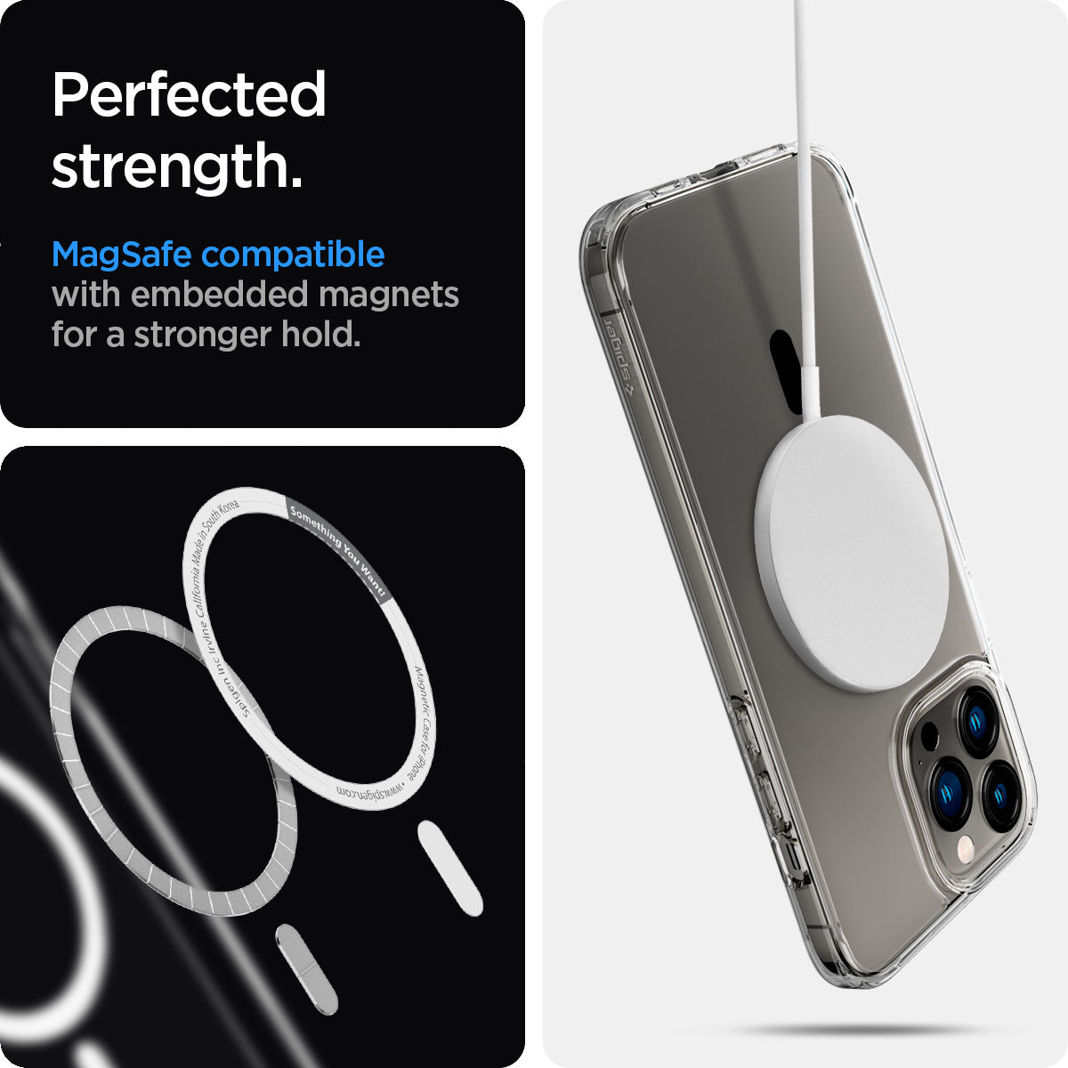 ACS03268 - iPhone 13 Pro Case Ultra Hybrid Zero One (MagFit) showing the perfected strength. MagSafe compatible with embedded magnets for a stronger hold