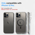 ACS04085 - iPhone 13 Pro Case Ultra Hybrid Mag (MagFit) in carbon fiber showing the compatibility only with iPhone 13 Pro. Not compatible with iPhone 13 mini | 13 | 13 Pro Max
