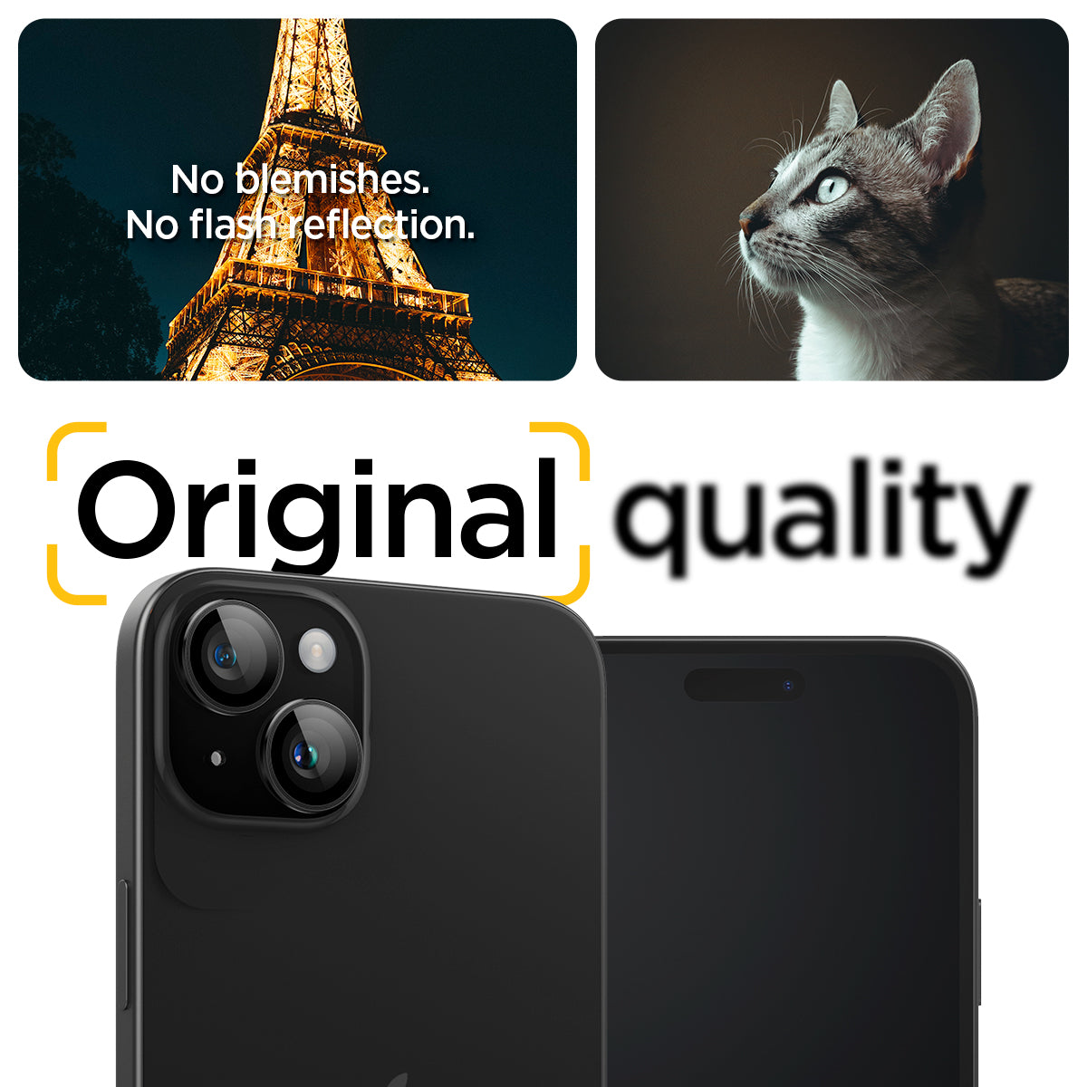 AGL05213 - iPhone 15 / 15 Plus Optik Pro Lens Protector in black no blemishes. no flash reflection. original quality.