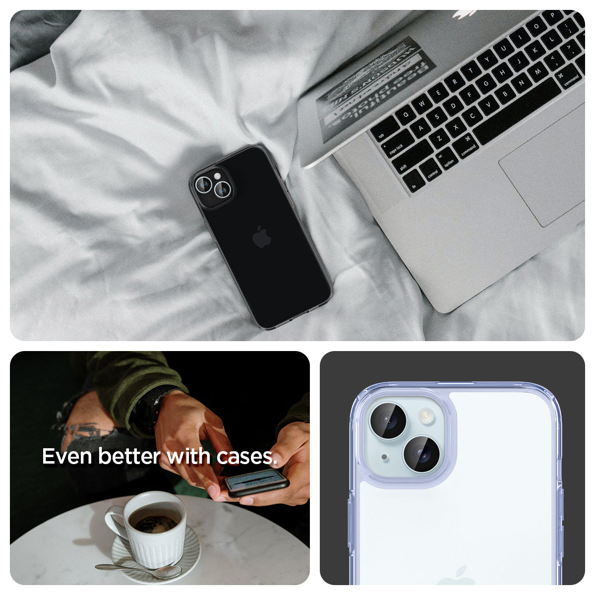 AGL07166 - iPhone 15 / 15 Plus Optik Pro Lens Protector in blue even better with cases. show detail.