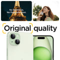 AGL07169 - iPhone 15 Plus Optik Pro EZ Fit Lens Protector in Green no blemishes. no flash reflection. original quality.