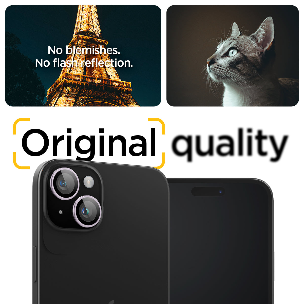 AGL05603 - iPhone 15 / 15 Plus Optik Pro Lens Protector in purple no blemishes. no flash reflection. original quality.