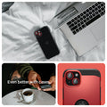 AGL05605 - iPhone 15 / 15 Plus Optik Pro Lens Protector in red even better with cases. show detail.