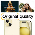 AGL07168 - iPhone 15 Plus Optik Pro EZ Fit Lens Protector in Yellow no blemishes. no flash reflection. original quality.