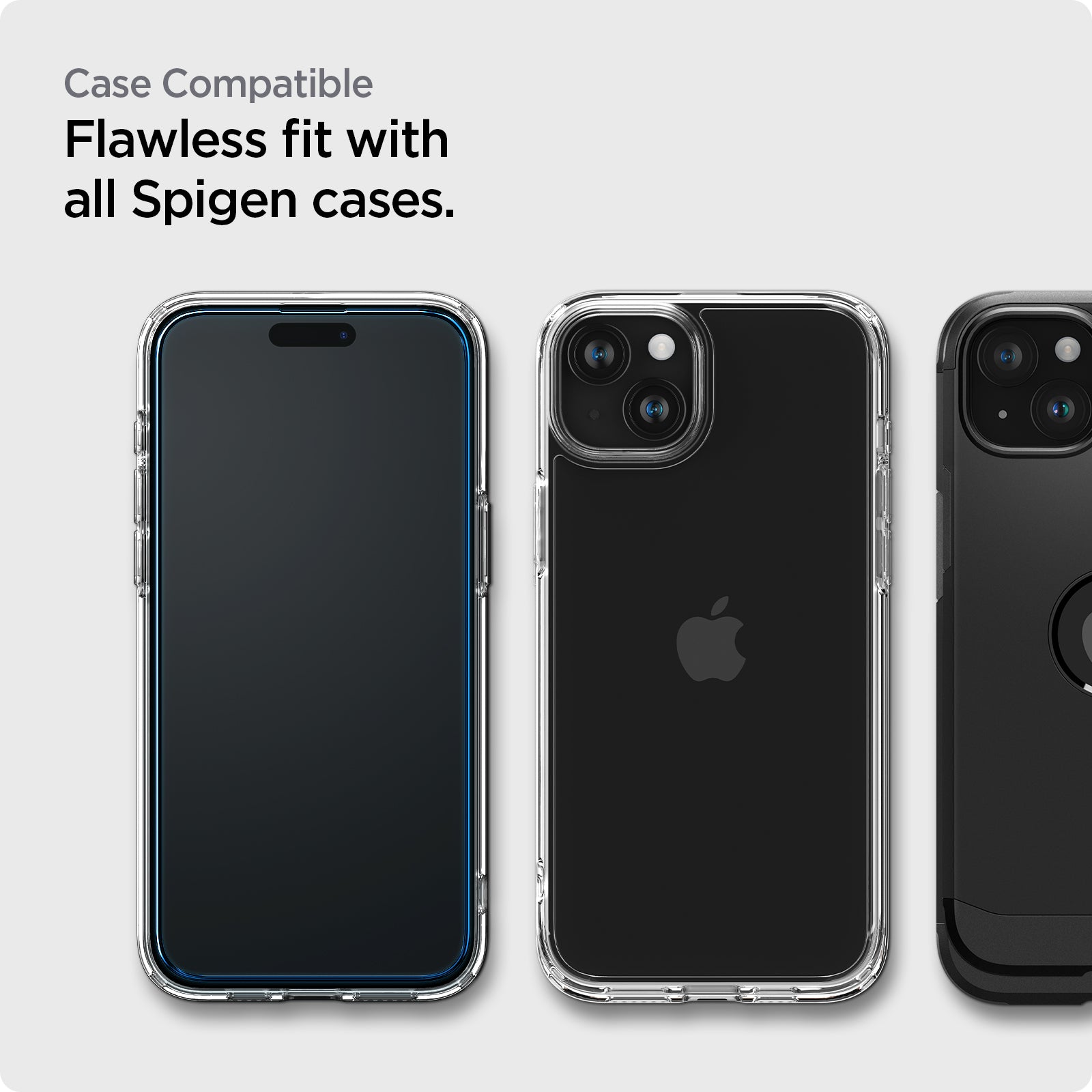 AGL06886 - iPhone 15 Plus Screen Protector AlignMaster GLAS.tR case compatible. Flawless fit with all spigen cases.