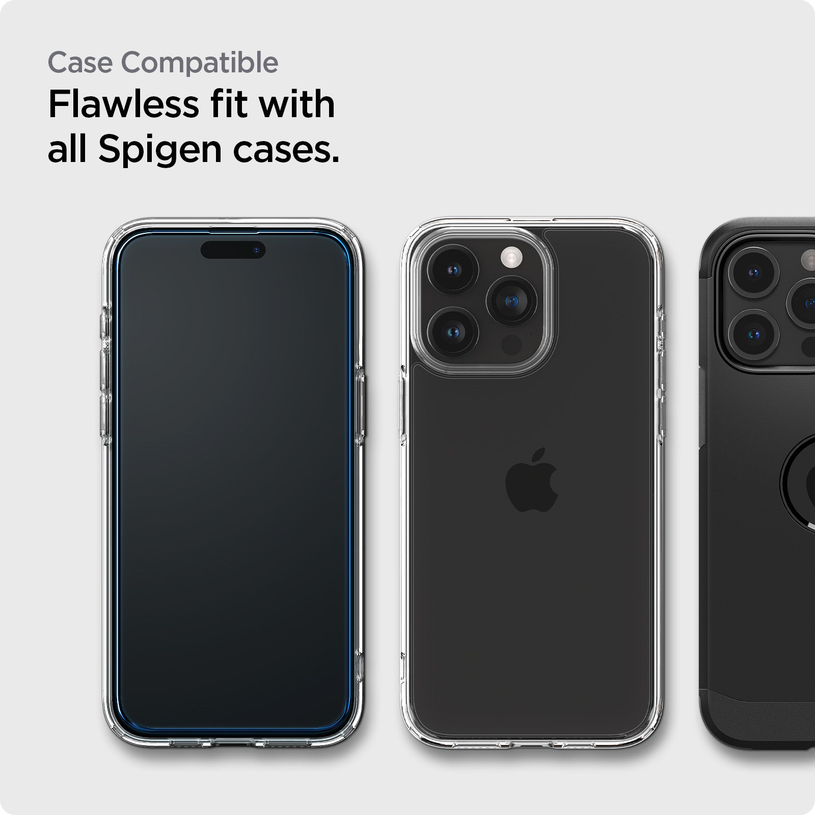 AGL06895 - iPhone 15 Pro Screen Protector AlignMaster GLAS.tR case compatible. Flawless fit with all spigen cases.