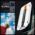 AGL06894 - iPhone 15 Pro Screen Protector EZ FIT GLAS.tR Privacy designed for iPhone 15 pro. Glas.tR EZ Fit. designed by spigen.