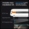 AGL06894 - iPhone 15 Pro Screen Protector EZ FIT GLAS.tR Privacy includes easy installation kit. Quick and easy to apply. Save your time with worry free installation. EZ Fit tray, Alignment film, 9H tempered glass.