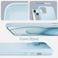 ACS06781 - iPhone 15 Case Thin Fit in mute blue minimal design. form fitted.