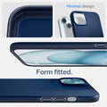 ACS06640 - iPhone 15 Plus Case Thin Fit in navy blue minimal design. form fitted.