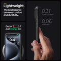 ACS06686 - iPhone 15 Pro Case Thin Fit in black slim lightweight. the best balance between comfort and durability. Out of battery? Just charge on. 0.31
