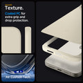 ACS06694 - iPhone 15 Pro Case Thin Fit in mute beige smooth texture. Coated PC for extra grip and drop protection. Aircushion tech.
