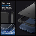 ACS06544 - iPhone 15 Pro Max Case Thin Fit in black smooth texture. Coated PC for extra grip and drop protection. Aircushion tech.
