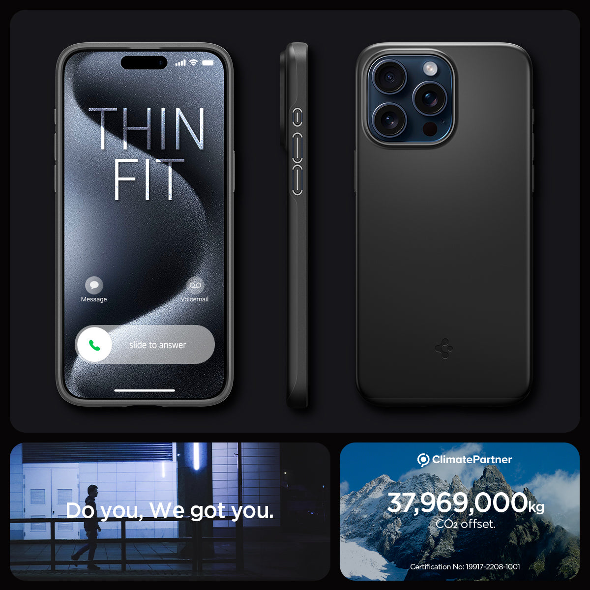 ACS06544 - iPhone 15 Pro Max Case Thin Fit in black thin fit. do you. we got you.