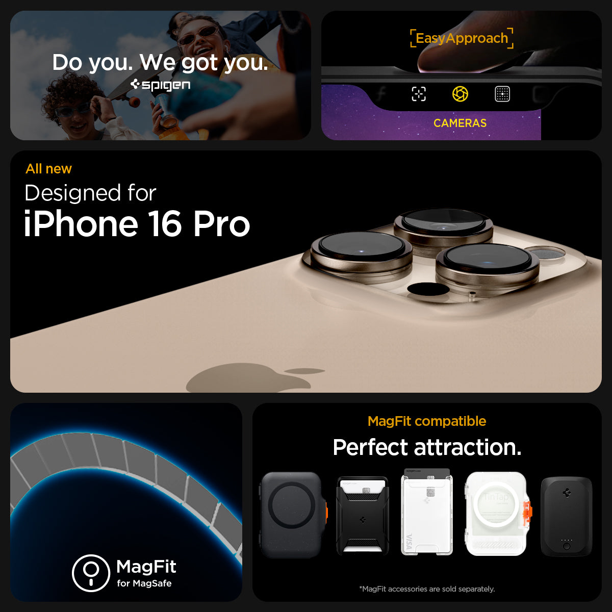 ACS08134 - iPhone 16 Pro Case Ultra Hybrid (MagFit) in Frost Black do you. we got you. easy approach. all new designed for iPhone 16 pro. Magfit for magsafe. Magfit compatible. perfect attraction.