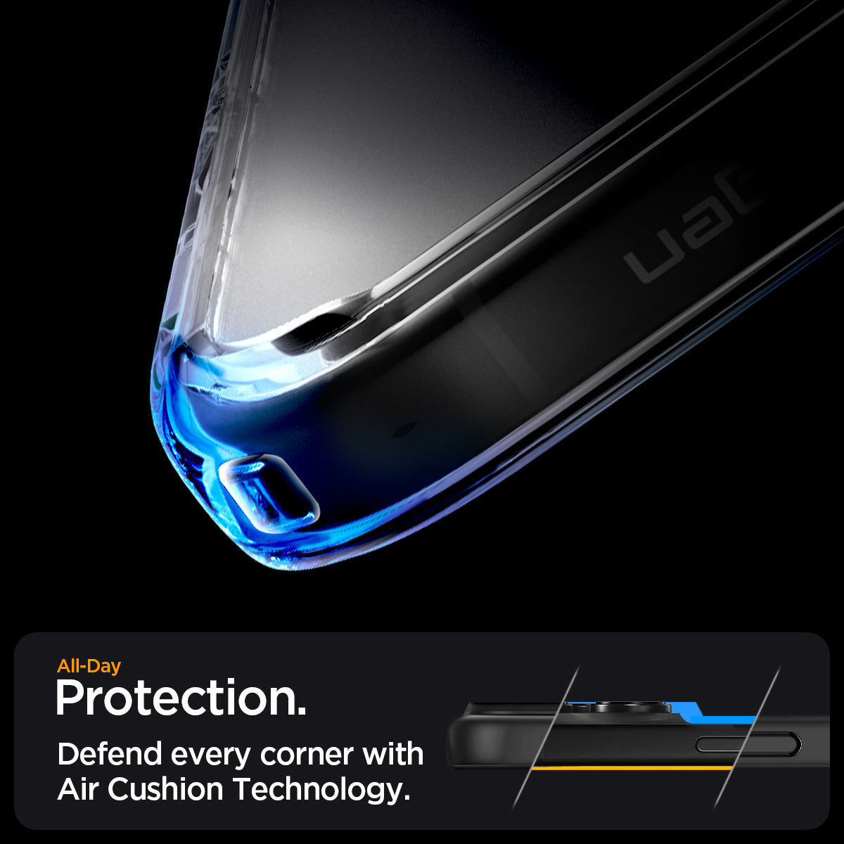 ACS08134 - iPhone 16 Pro Case Ultra Hybrid (MagFit) in Frost Black all day protection. Defend every corner with air cushion technology.