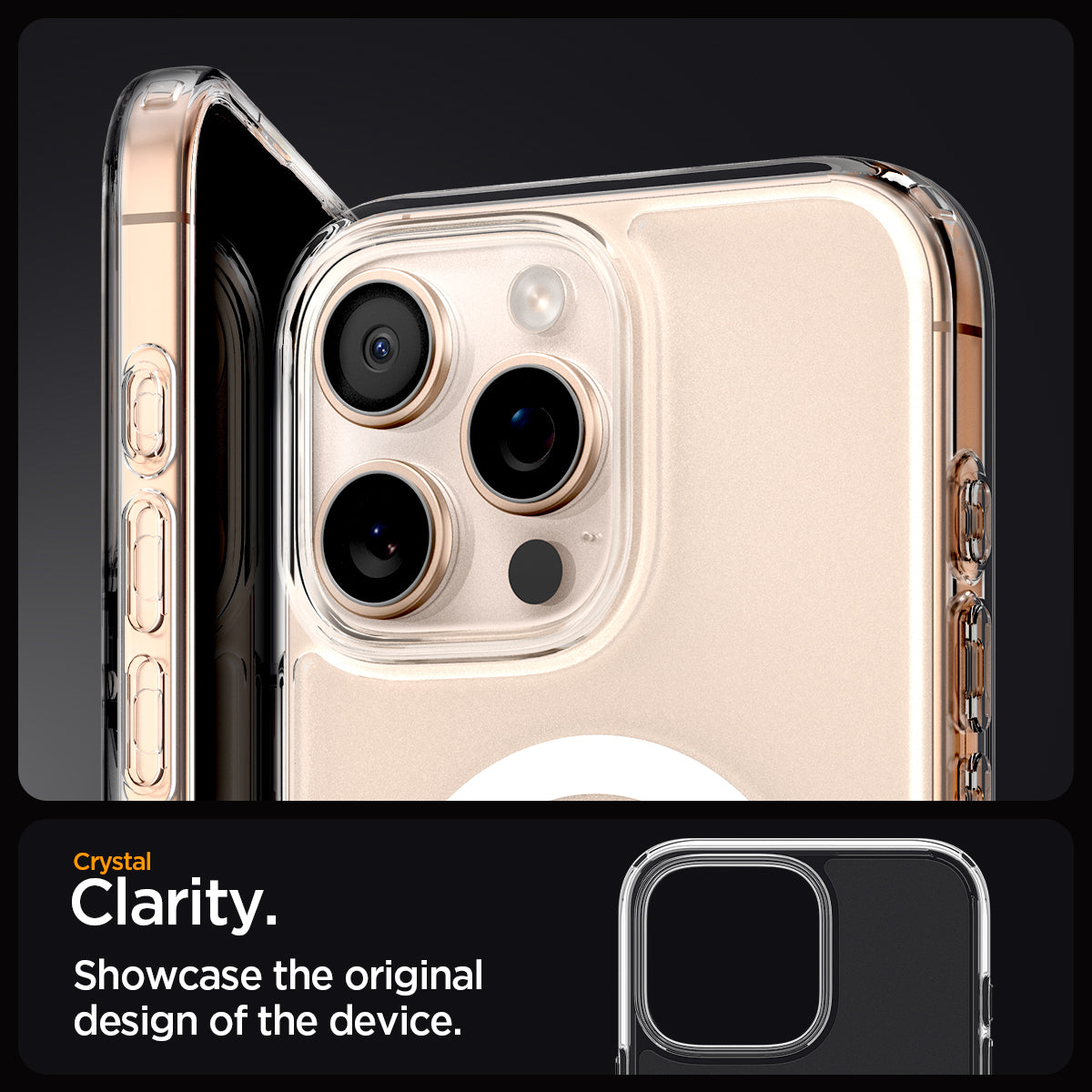 ACS08133 - iPhone 16 Pro Case Ultra Hybrid (MagFit) in Frost Clear crystal clarity. Showcase the original design of the device.