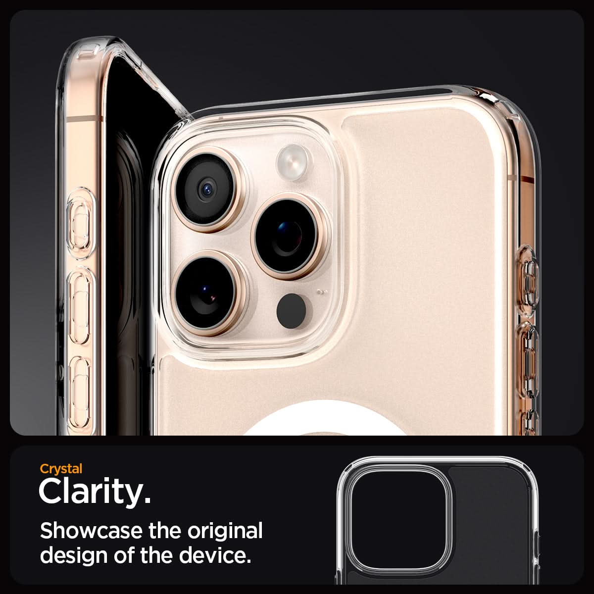 ACS08133 - iPhone 16 Pro Case Ultra Hybrid (MagFit) in Frost Clear crystal clarity. Showcase the original design of the device.