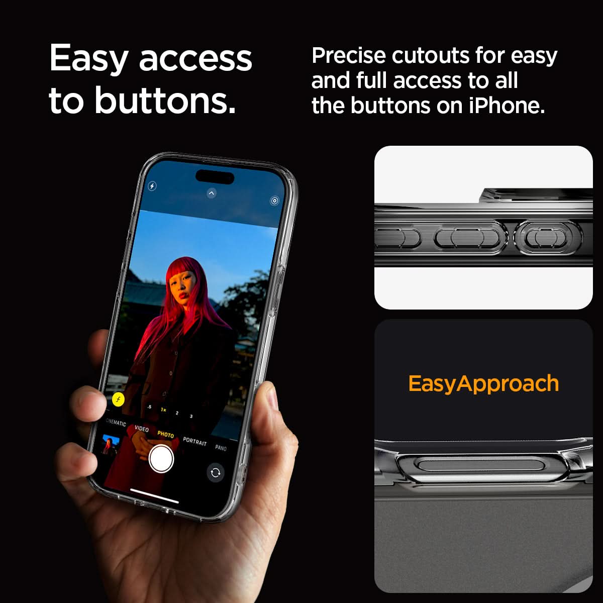 ACS08002 - iPhone 16 Pro Max Case Ultra Hybrid (MagFit) in Frost Clear easy access to buttons. Precise cutouts for easy and full access to all the buttons on iPhone.