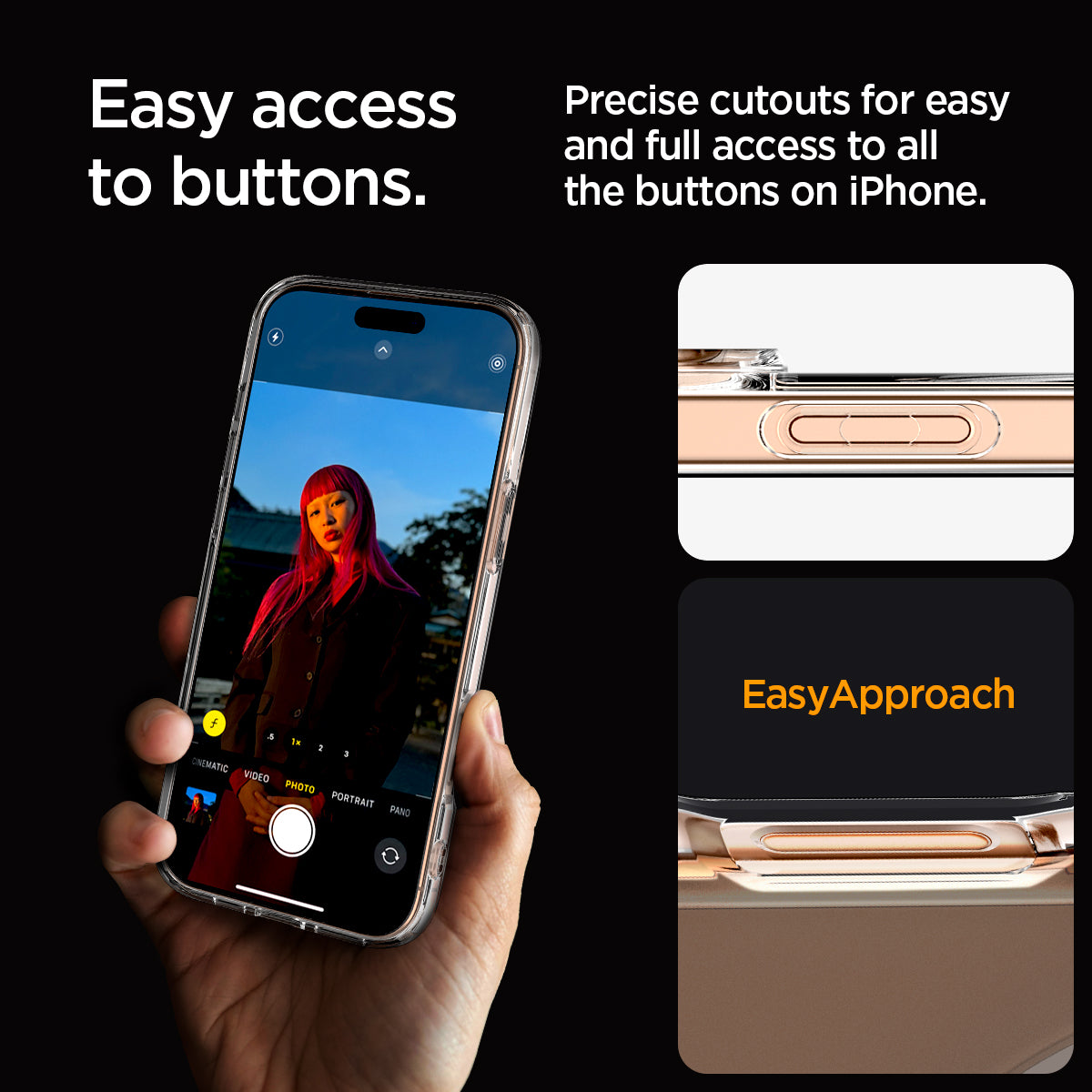 ACS08133 - iPhone 16 Pro Case Ultra Hybrid (MagFit) in Frost Clear easy access to buttons. Precise cutouts for easy and full access to all the buttons on iPhone.